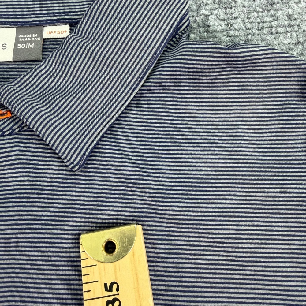 Kjus Polo Shirt Men Medium Gray Navy Stripe Performance Exmoor Country Club 1896 - Picture 4 of 14